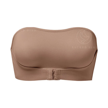 Seamless Strapless Bra - Wire Free One Piece Bralette With Padded Ice Silk Comfort - ZOOMNSTORE