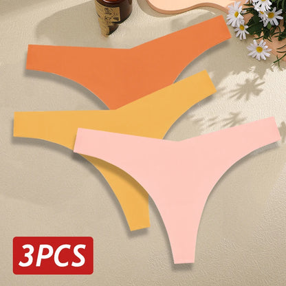 Seamless Thong Set for Women - Breathable V Waist G-String Panties in Solid Colors - ZOOMNSTORE