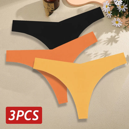 Seamless Thong Set for Women - Breathable V Waist G-String Panties in Solid Colors - ZOOMNSTORE