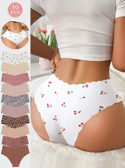 Seamless Triangle Panties - Women’s Soft Breathable Low-Rise Leopard Briefs - ZOOMNSTORE