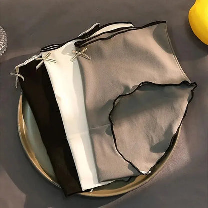 Seamless Triangle Underwear - 3pcs Pack Women's Antibacterial Ice Silk Low Waist Briefs - ZOOMNSTORE