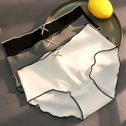 Seamless Triangle Underwear - 3pcs Pack Women's Antibacterial Ice Silk Low Waist Briefs - ZOOMNSTORE