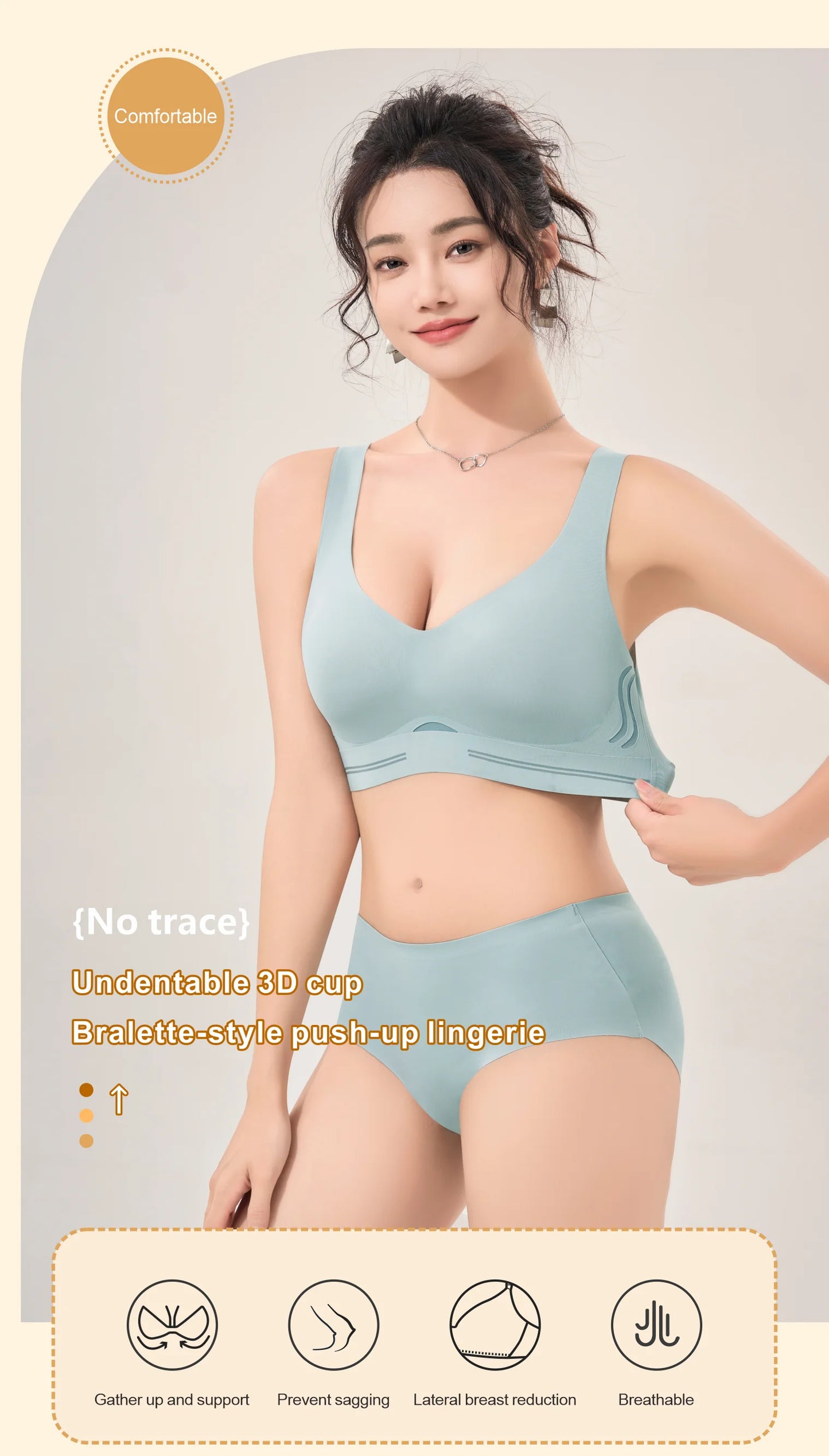 Seamless Wireless Bra - Comfortable Vest Style Push Up Bra With Soft Breathable Fabric - ZOOMNSTORE
