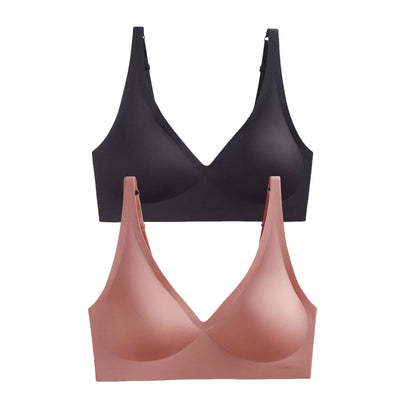 2Pcs/Set Seamless Bra Women Underwear Wireless Brassiere Soft Padded Intimate Female Push Up Sexy Lingerie Underwear Sleepwears - ZOOMNSTORE