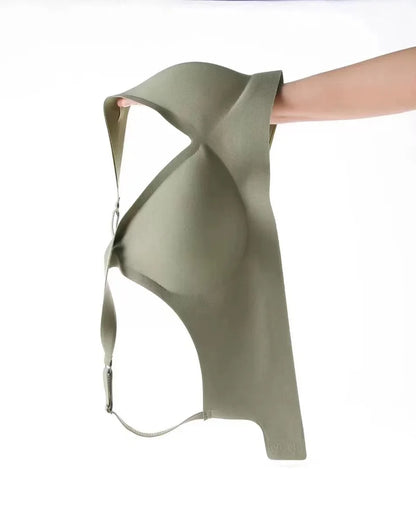 Seamless Wireless Bra - Wire Free, Deep V, Adjustable Strap, Soft Support Underwear - ZOOMNSTORE