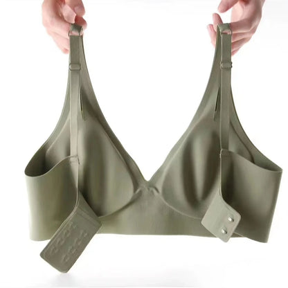 Seamless Wireless Bra - Wire Free, Deep V, Adjustable Strap, Soft Support Underwear - ZOOMNSTORE