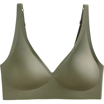 Seamless Wireless Bra - Wire Free, Deep V, Adjustable Strap, Soft Support Underwear - ZOOMNSTORE