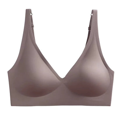 Seamless Wireless Bra - Wire Free, Deep V, Adjustable Strap, Soft Support Underwear - ZOOMNSTORE