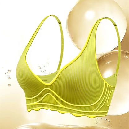 Seamless Women's Bra - Wire Free Push Up Striped Design With Adjustable Straps - ZOOMNSTORE