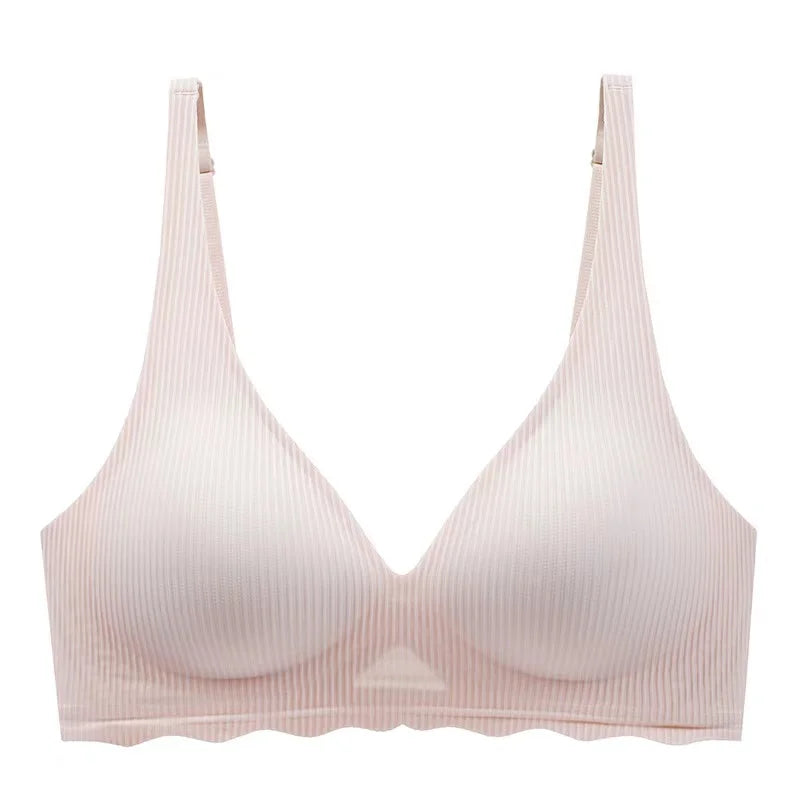 Seamless Women's Bra - Wire Free Push Up Striped Design With Adjustable Straps - ZOOMNSTORE