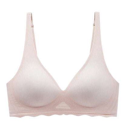 Seamless Women's Bra - Wire Free Push Up Striped Design With Adjustable Straps - ZOOMNSTORE