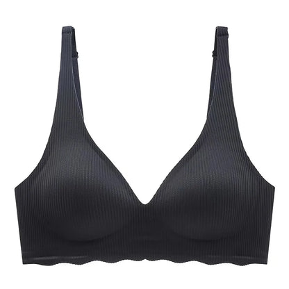 Seamless Women's Bra - Wire Free Push Up Striped Design With Adjustable Straps - ZOOMNSTORE