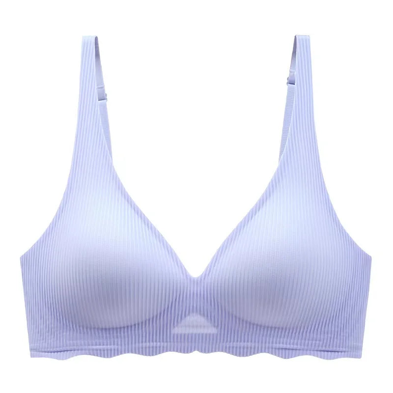 Seamless Women's Bra - Wire Free Push Up Striped Design With Adjustable Straps - ZOOMNSTORE