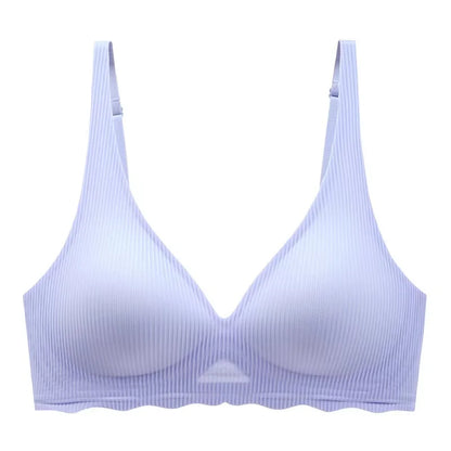 Seamless Women's Bra - Wire Free Push Up Striped Design With Adjustable Straps - ZOOMNSTORE