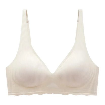 Seamless Women's Bra - Wire Free Push Up Striped Design With Adjustable Straps - ZOOMNSTORE