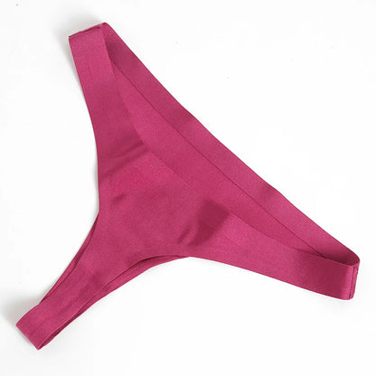 Seamless Women's Panties - Low-Rise Nylon Spandex Breathable G-Strings | Comfortable Thong Underwear - ZOOMNSTORE