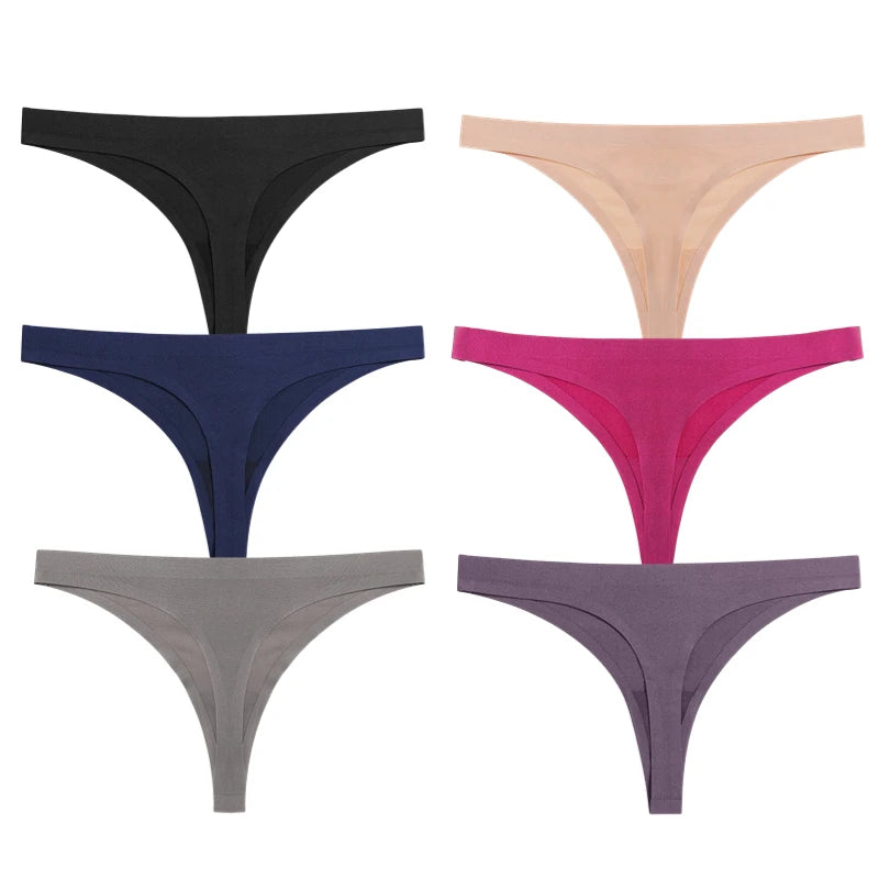 Seamless Women's Panties - Low-Rise Nylon Spandex Breathable G-Strings | Comfortable Thong Underwear - ZOOMNSTORE