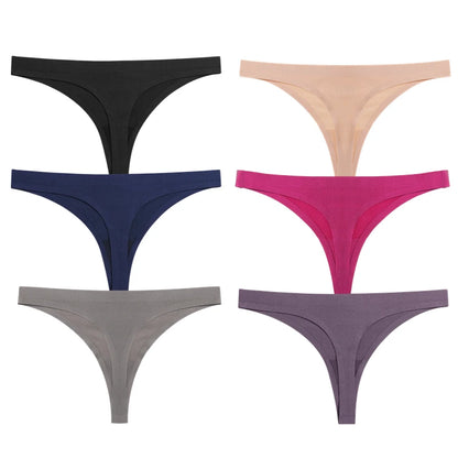 Seamless Women's Panties - Low-Rise Nylon Spandex Breathable G-Strings | Comfortable Thong Underwear - ZOOMNSTORE