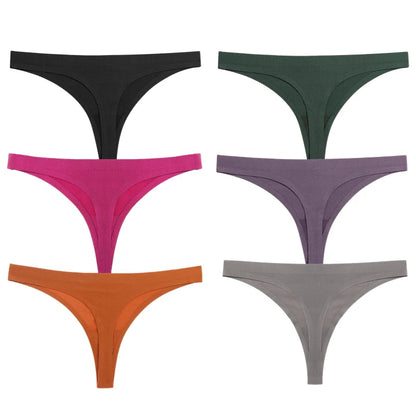 Seamless Women's Panties - Low-Rise Nylon Spandex Breathable G-Strings | Comfortable Thong Underwear - ZOOMNSTORE