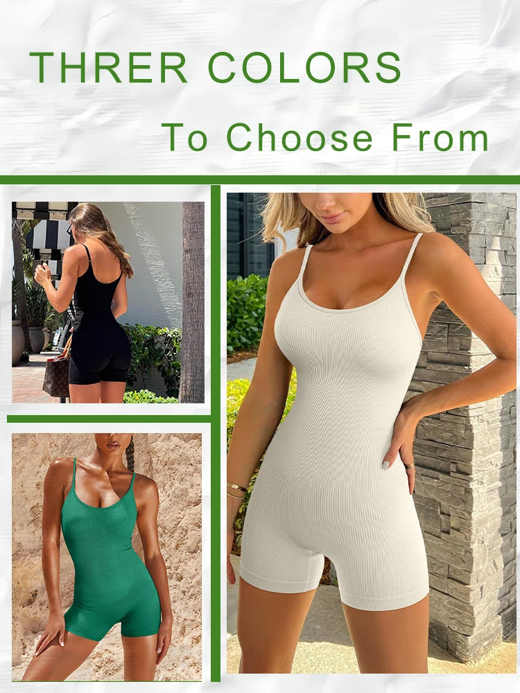 Seamless Yoga Jumpsuit - High Waisted Leggings & Sleeveless Sports Top for Women - ZOOMNSTORE