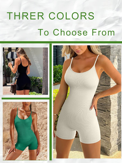 Seamless Yoga Jumpsuit - High Waisted Leggings & Sleeveless Sports Top for Women - ZOOMNSTORE