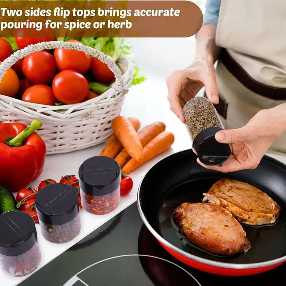 Seasoning Jars - Transparent Reusable Spice Storage Bottles for Kitchen - ZOOMNSTORE