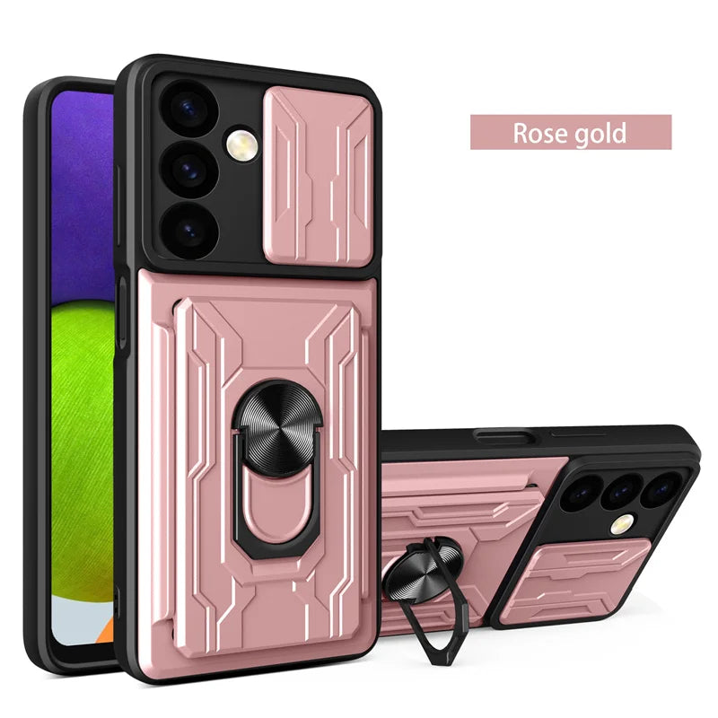 Case For Samsung Galaxy S26 S25 S24 S23 S20 S21 S22 Ultra Plus FE Note 20 Ultra Cover Grade Card Slot Armor Fundas Coque