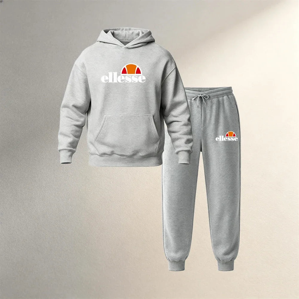 Men's Clothing Hoodies Sets 2 Pcs Autumn Winter Sport Casual Pullover Sweatshirts Tracksuit Fashion Warm Hoodie + Jogging Pants