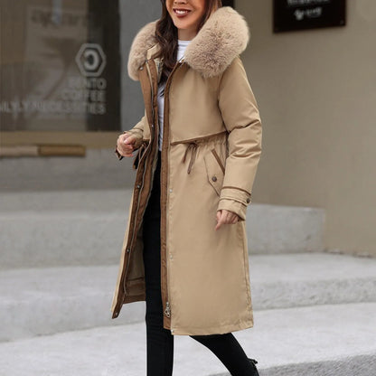 Korean Style Cotton Jacket – Women Winter Coat | Mid Length Zipper Closure Jacket