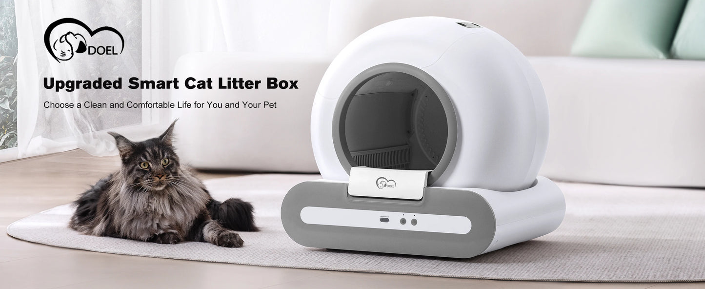 Automatic Self-Cleaning Cat Litter Box with App Control  Litter Mat for Large Cats - ZOOMNSTORE