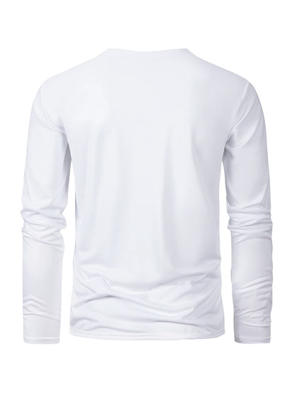 Spring Autumn Men‘s T-shirts Long Sleeve Casual Tops Solid Color High Quality Black T-Shirt Classic Men Clothing