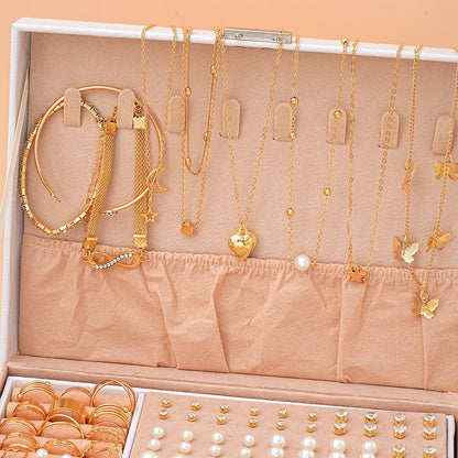 73 Pcs/Set Fashion Metal Earrings Necklaces Bracelets Ankles Rings Combinations Jewelry Sets For Women's Gifts 2024 New