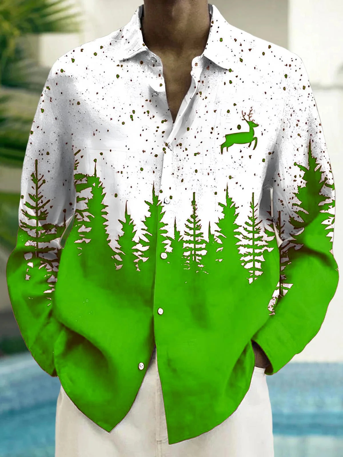 Men's shirts, button down shirts, casual shirts, spring and summer, printed long sleeves, daily, fashionable, comfortable