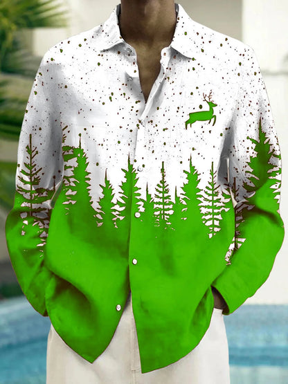 Men's shirts, button down shirts, casual shirts, spring and summer, printed long sleeves, daily, fashionable, comfortable