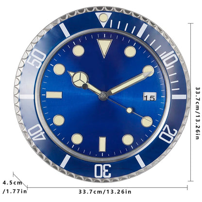 Luxury Metal Wall Clock - Modern 34cm Luminescent Home Decor