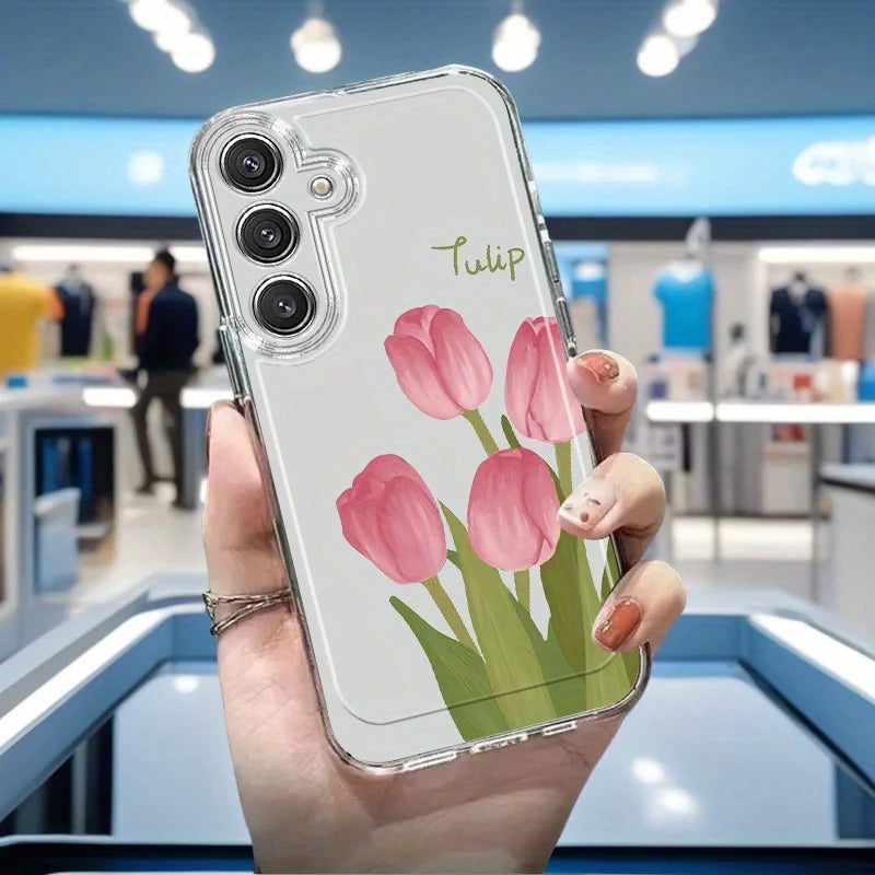 Flowers Vine Clear Case For Samsung S25 Ultra S26 S24 FE S23 Plus S22 S21 A57 A56 5G A55 A54 A53 A52S A37 A36 A35 A26 Case Cover