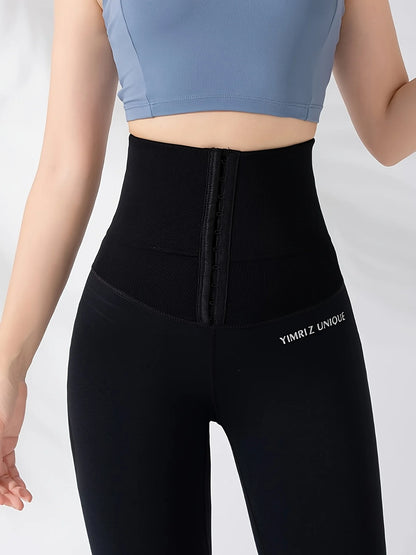 High Waist Leggings - Tummy Control, Butt Lifting & Button Closure Stretch Yoga Pants
