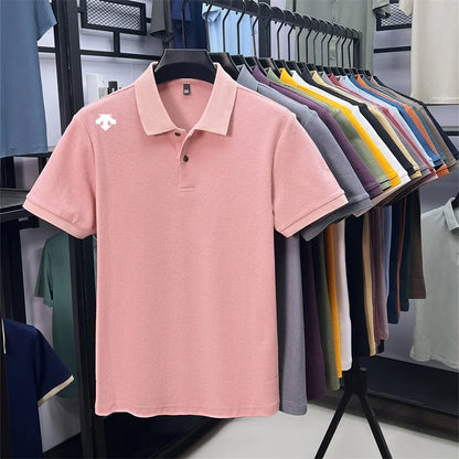 Mercerized Cotton100% Men's Summer Luxury Brand Short Sleeves Polo Shirt 25 Colors Choose From T-Shirt Business Leisure Men Top