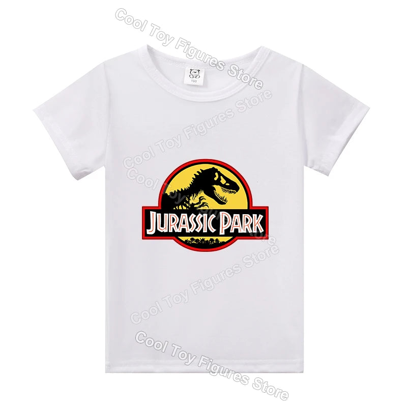 Jurassics World Series Kids Clothes Short Sleeve Summer Hot Movies T-shirt Dinosaur Park Boys Girls Base Top Trend Birthday Gift