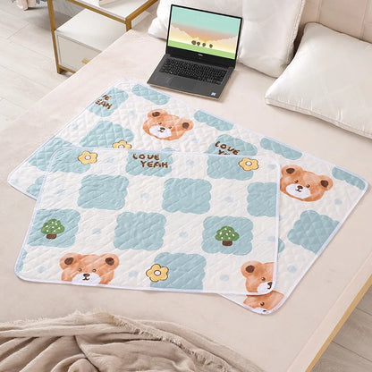 Waterproof Washable Mattress Urine Mat for Baby Toddlers Cute Cartoon Bed Protector Diaper Bedding Urine Pads Cloth Breathable