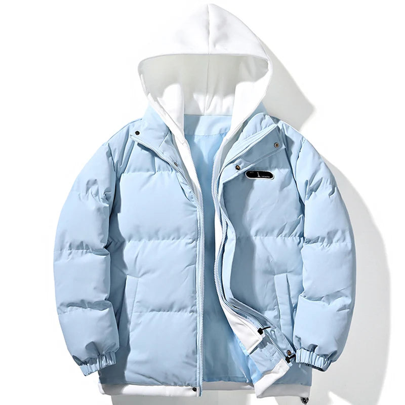 Winter Fake Two Piece Parkas Man Thick Padded Jacket for Men Rascal Handsome Coat Men's Winter Warm Cotton Padded Puffer Jacket