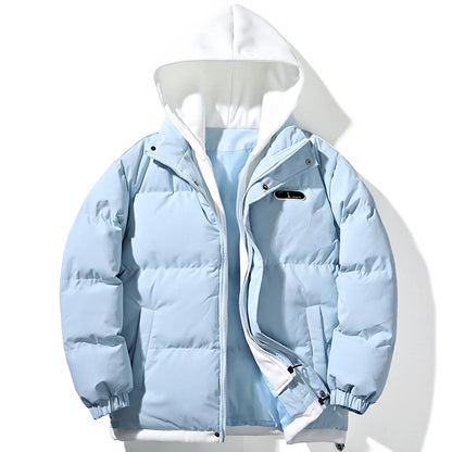 Winter Fake Two Piece Parkas Man Thick Padded Jacket for Men Rascal Handsome Coat Men's Winter Warm Cotton Padded Puffer Jacket