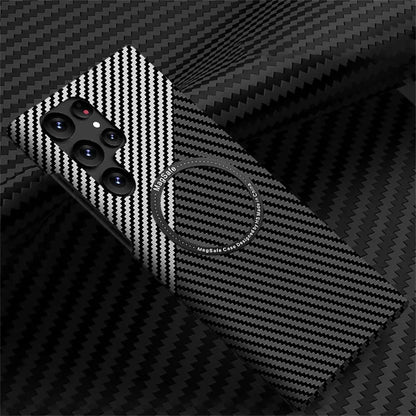 Ultra Slim Carbon Fiber Magnetic Case for Magsafe Samsung Galaxy S26 S25 S24 S23 Ultra S22 S21 Plus S25+ Mac Safe Matte Cover