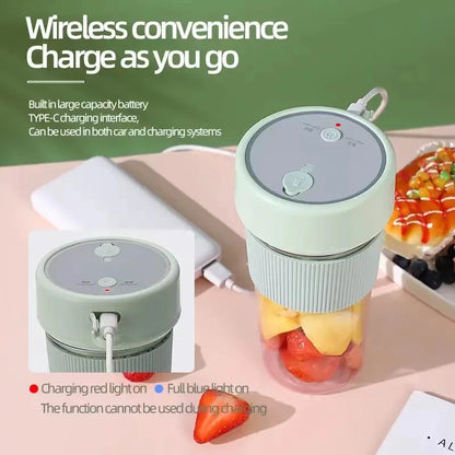 Portable Electric Juicer - Mini Wireless Blender for Smoothies and Juice Extraction