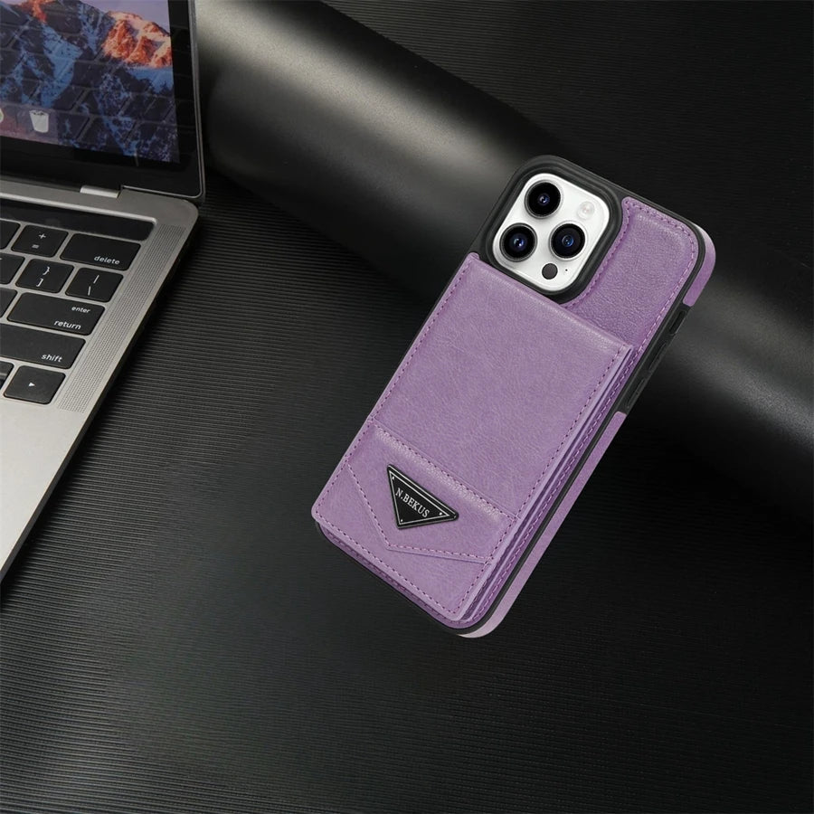 Wallet Magnetic Flip Sidestick Hardware Anti-theft Brush Leather Case For iPhone 17 Air 16e 16 Pro Max 15 Plus 14 13 12 11 XR