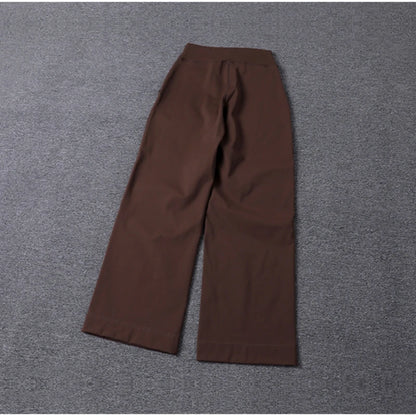 High Quality High-waist Loose Straight-leg Yoga Pants Women's Skin Friendly Nudity Casual Drawstring Quick-dry Gym Bell-bottoms