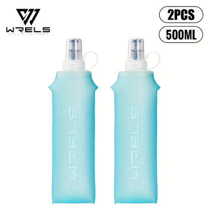 WRELS Soft Water Bottle Collapsible Soft Flask TPU Running Water Bottle Foldable Water Bag BPA-Free Sports Soft Water Flask
