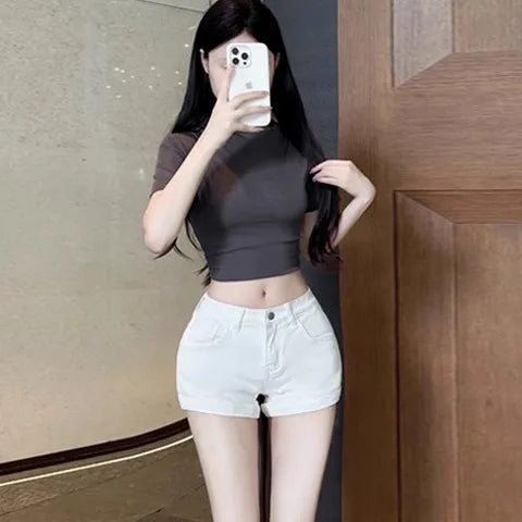 American Sle Hot Girl Low Waist Hip Enhancing Denim orts Women Summer New Slimming Small Size Versatile Hot Pants