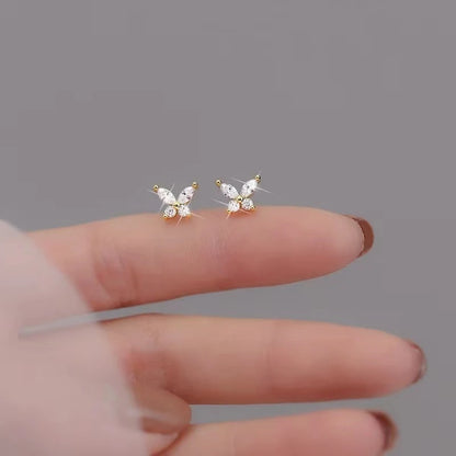 Multiple Style Earrings for Women Mini Zircon Candy Sweet Stud Ear Girls Flower Hypoallergenic Piercing Jewelry Fashion Gifts