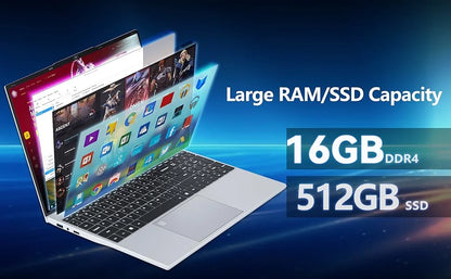 Intel Core I9-10980HK 15.6 Inch Backlit Keyboard Fingerprint Unlock Laptop Windows 11 Office Study NoteBook Gaming Computer PC